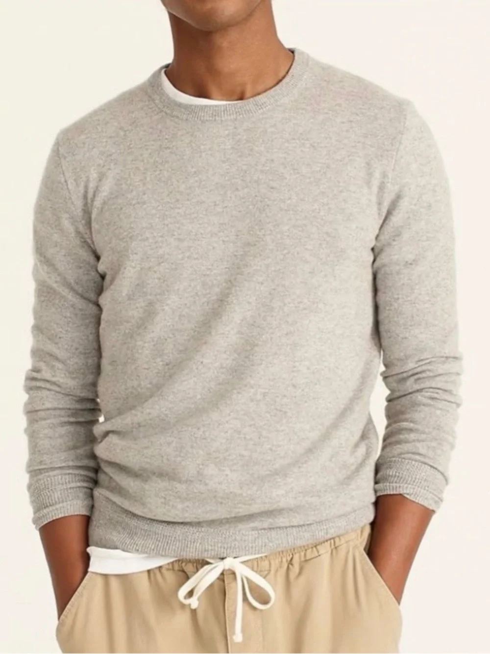 PAIR of J. Crew Men’s 100% Cashmere Gray Crew Neck Sweaters Size XS
